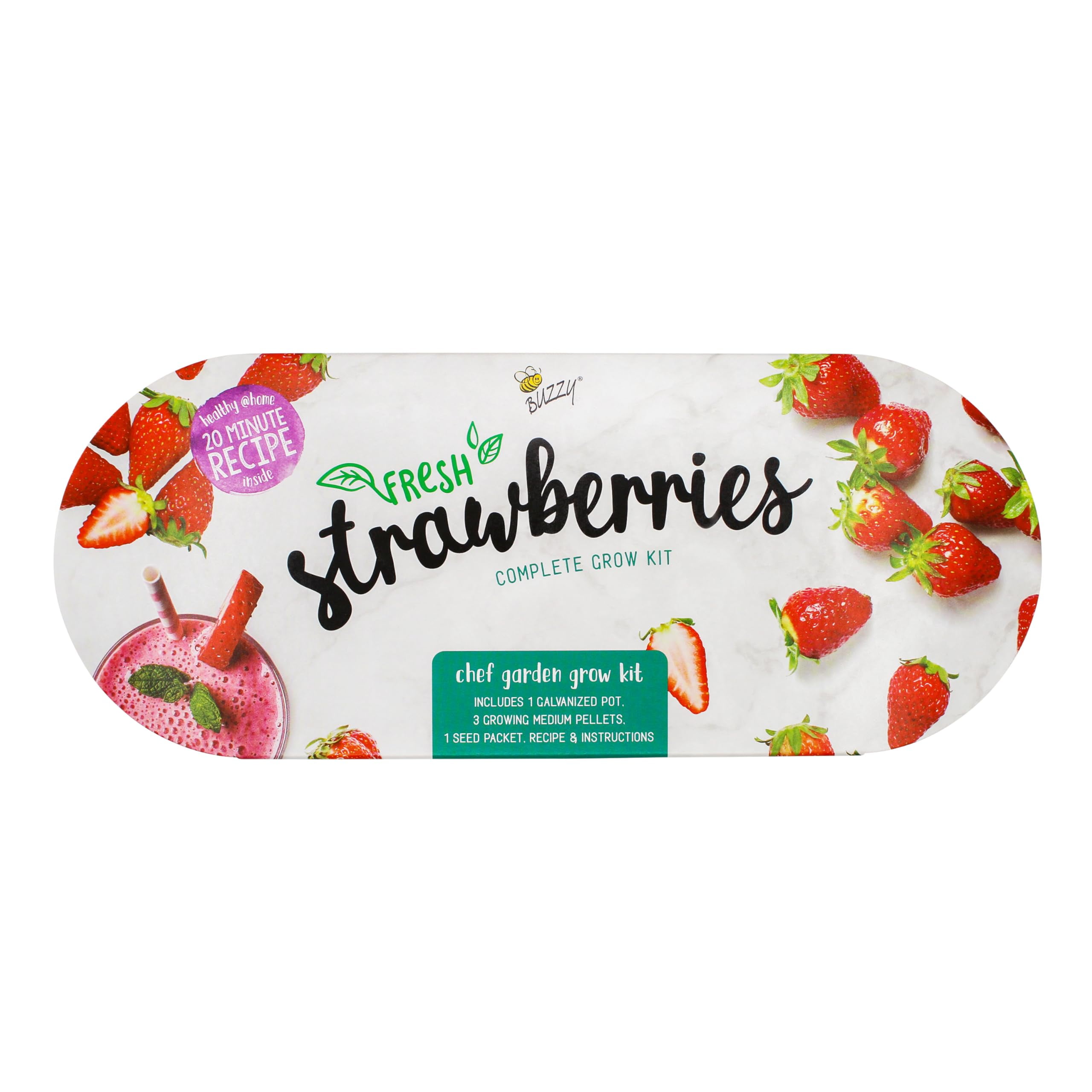Kitchen Herbs and Strawberry Grow Kit 2-Pack | Indoor Windowsill Gardening