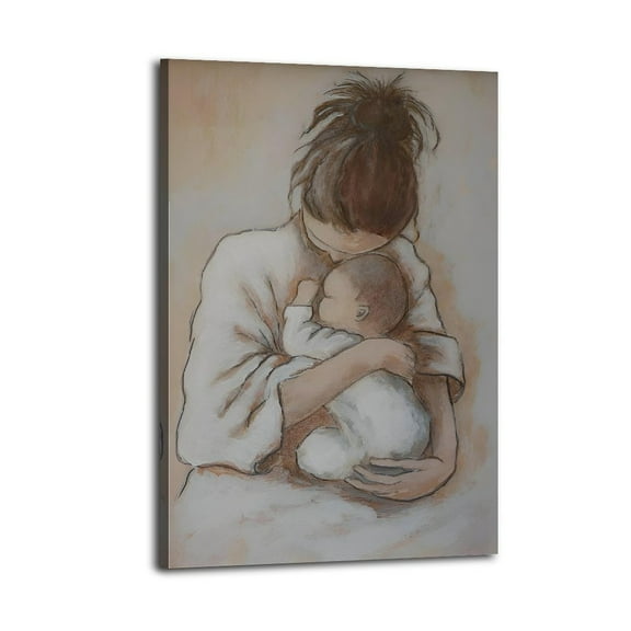 Mother And Child Print Gift For New Mom And Baby Poster Great Wall Art for Home Decor,, Mother's Day Gift, Posters for Bedroom, Office Or Living Room