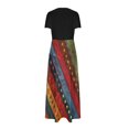 thumbnail image 4 of Vestido Corto de Verano de la Moda de las Mujeres Impreso de Manga Corta Cuello Redondo Tobillo de Longitud Vestido Casual, 4 of 4