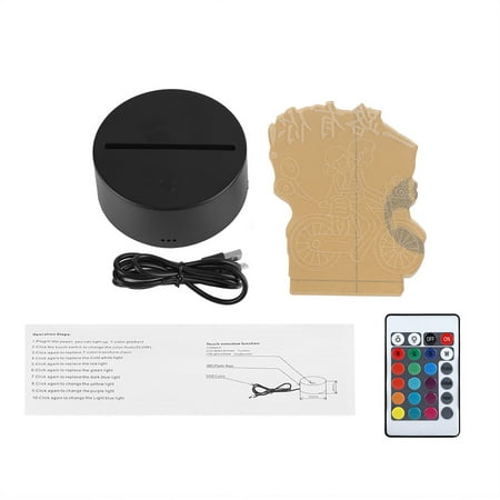 

2024 USB 4.5V Seven Color Lamp Base Touch Switch Acrylic Pattern Light (black base remote control)