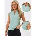 thumbnail image 2 of DARING DIVA Women's V Neck Sleeveless Basic Blouse Top XS Pea Green, 2 of 6