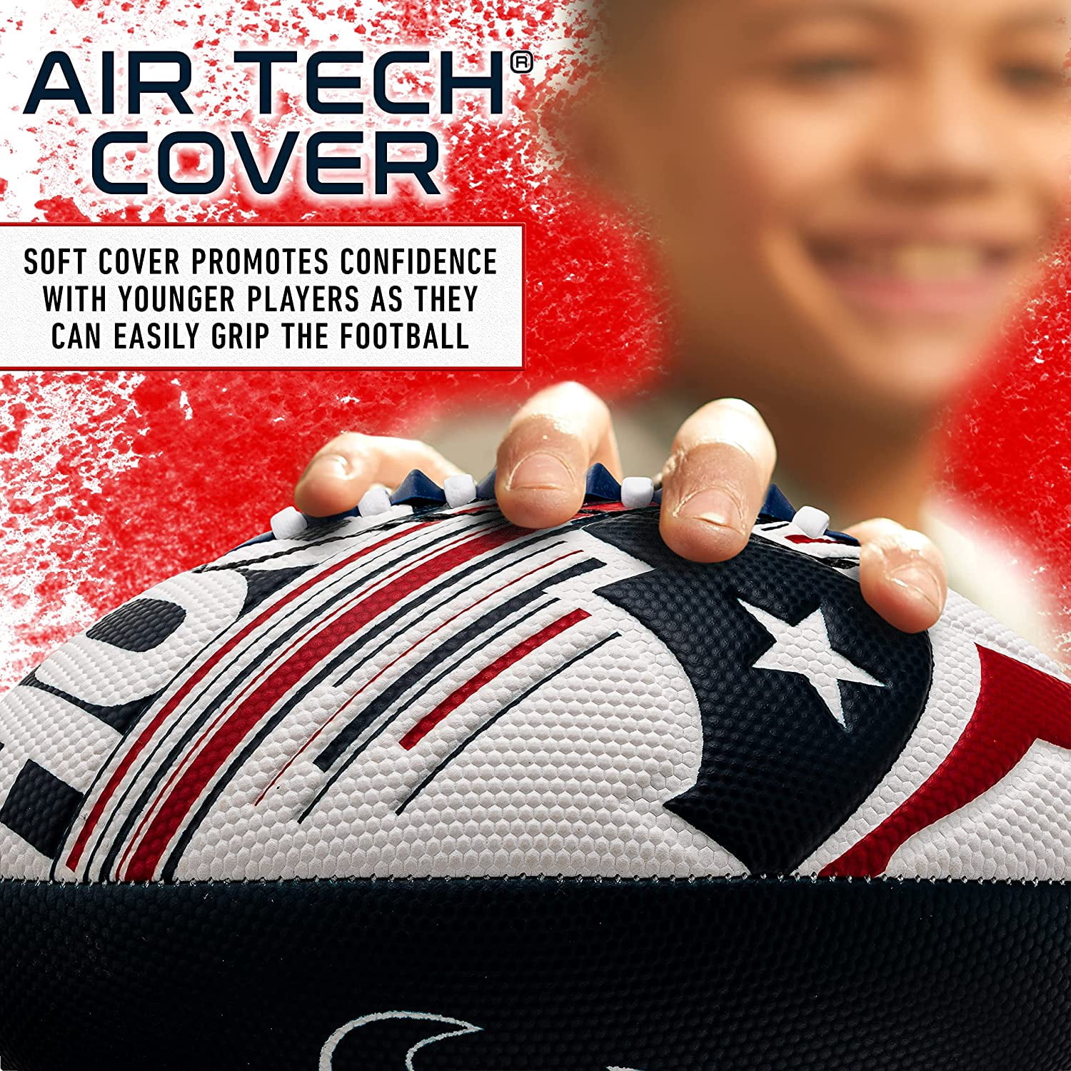 NFL Houston Texans Football - Youth Mini Football - 8.5" Football- SPACELACE Easy Grip Texture- Perfect for Kids !