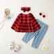 thumbnail image 3 of Conjunto de manga larga con estampado floral navideño CARETOO para niñas, 3 of 5