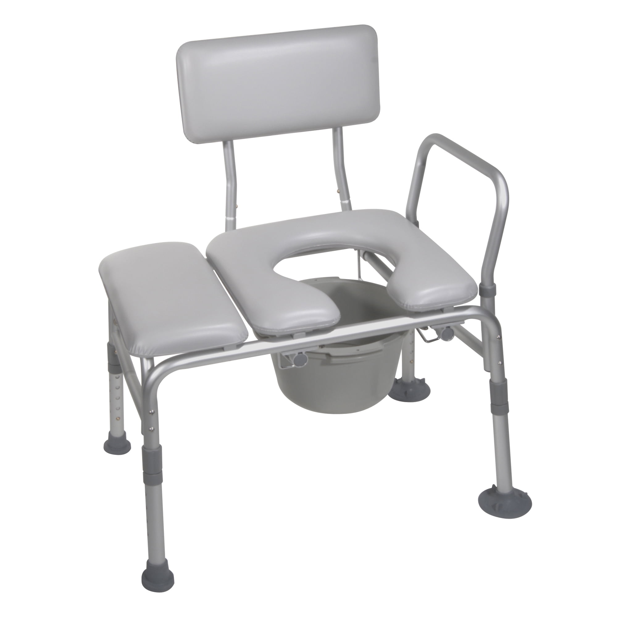 Drive Medical Padded Seat Transfer Bench With Commode Opening