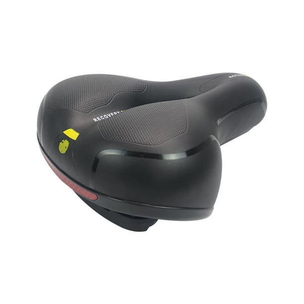 Xihbxyly Sillín de Bicicleta Acolchado, Asiento de Cuero Grueso y Cómodo, Diseño Transpirable con Ventilación Hueca, Banda Reflectante para Seguridad Nocturna, Ejercicio Al Aire Libre, Entusiastas De