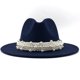 thumbnail image 1 of ¡Rebajas! Sombreros vaqueros Fdelink. Sombrero de copa para mujer, estilo británico, elegante sombrero de jazz con aro de perla y sombrero de copa, sombrero de ala ancha, sombrero de lana para mujer,, 1 of 2