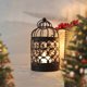 thumbnail image 1 of Candelabro Birdcage | Candelabro de metal con patrón hueco | Aleación negra | Diseño europeo de hierro | Elegante centro de mesa decorativo | Base estable robusta de 14x8cm | 1 Pieza, 1 of 7