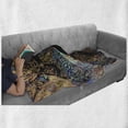 thumbnail image 6 of Unicorn Soft Flannel Fleece Throw Blanket, Fairytale Horse Profile Circular Mandala Flower Boho Motif Artwork, Cozy Plush for Indoor and Outdoor Use, 50" x 70", Multicolor, by Ambesonne, 6 of 6