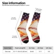 thumbnail image 2 of Balery Baseball Ball With Flag Calcetas Largas con Estampado para Hombre y Mujer – Suaves y Transpirables, Talla Única (US 5-11), 2 of 6