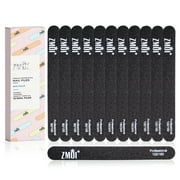 Professional Nail Files – Black Washable 12 Fingernail Files for Natural/Acrylic Nails – Waterproof and Durable Design – Rounded Ends – Ergonomic and Practical – Ideal for Salon, Home Use (Mix Pack)