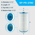 thumbnail image 2 of SpiroPure Replacement for Sundance Spas 6540-488 Unicel C-8326 Pleatco PSD125-2000 Filbur FC-2780 Hot Tub Spa Pool Filter Replacement Cartridge, 2 of 7