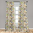 thumbnail image 5 of Ambesonne Nature Curtains, Mushrooms Wild Organic, Pair of 28"x95", Multicolor, 5 of 5