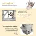 thumbnail image 4 of 72.8" Cat Tree, Large Cat Tower for Indoor Cats, Cats House Furniture with 2 Platforms, 3 Condos, 6 Scratching Posts, 2 Baskets, Pompoms,  Light Grey, 4 of 7