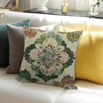 thumbnail image 3 of SHANXI Sage Green Carpet Throw Pillow Covers Decoration Outdoor Rug Pattern Decorative Pillowcase Linen Cushion Cover for Sofa Couch 18x18in, 3 of 5