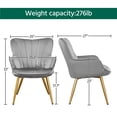 thumbnail image 2 of Renwick Modern Upholstered Velvet Accent Chair with Wing Side, Light Gray, 2 of 6