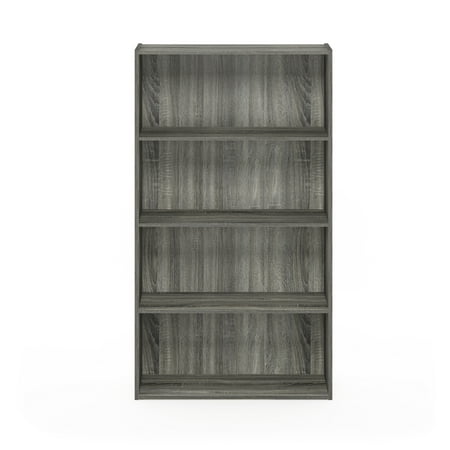 Furinno Pasir 4 Tier Open Shelf, French Oak Grey