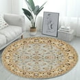 thumbnail image 1 of 6.5 Ft Area Rug Round Carpet, 3DPrinted Flower Rugs Non Slip Indoor Sofa Floor Area Mat Carpet for Living Room Sofa Bedroom Nursery Decor, 1 of 7