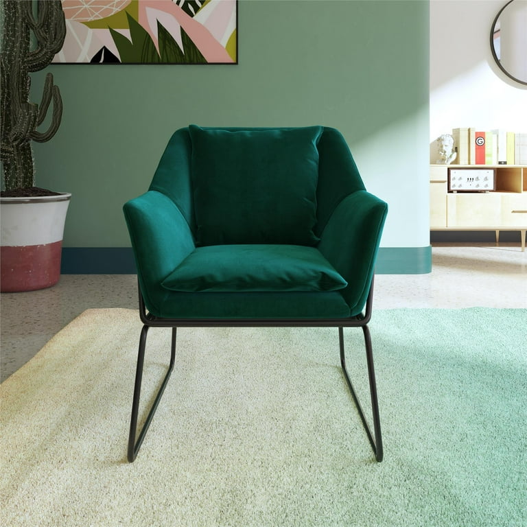 DHP Avery Accent Chair Green Velvet Walmart