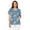 Blue Cute Rabbit, variant on Cute Frog Women Scrub Tops Size 4XL Short Sleeve Comfortable Fashion Scrubs Women's V-Neck Flex Easy Care Fabric