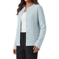 thumbnail image 3 of Sundazz Cable Knit Cardigan Sweaters for Women Long Sleeve Button Down Sweaters Fall Winter Clothes, 3 of 8