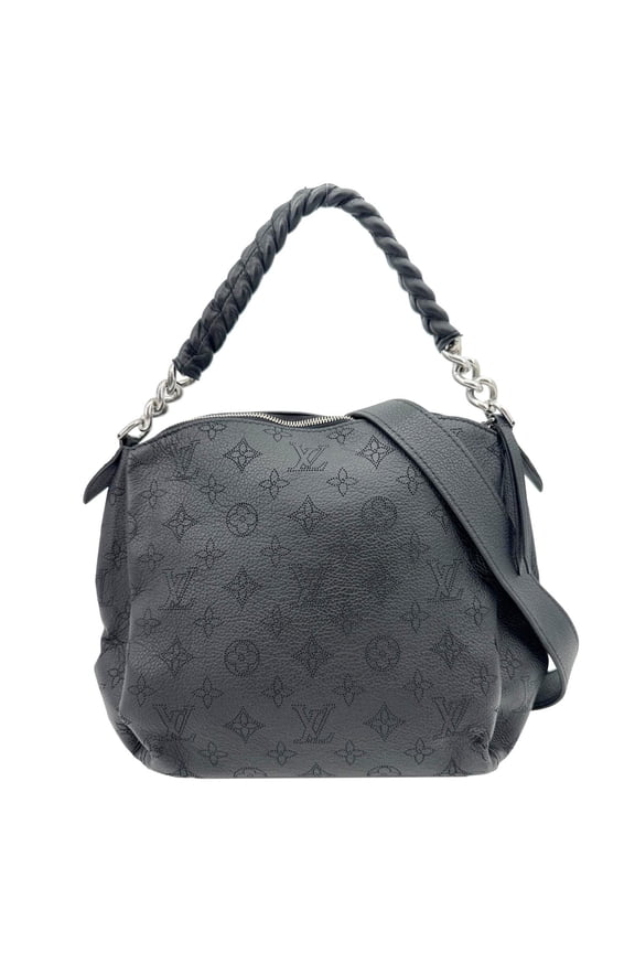 Pre-Owned Louis Vuitton Babylone BB Monogram Mahina Leather Shoulder Bag Black