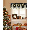 thumbnail image 3 of Black Yellow Christmas Balls Valances for Windows, Xmas Tree Snowflake Rod Pocket Valance Short Window Treatments Curtains for Kitchen Bathroom Bedroom Decor, 56 x 16 In, 3 of 9