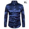 thumbnail image 2 of Jumpingount Camisa para hombre de manga larga formal con cuello vuelto - Buen corte para cuerpo normal Camisa de trabajo informal lavable a Camisetas Azul marino SG, 2 of 6