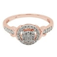 thumbnail image 3 of 1/4 ct. t.w Round Cut Lab Created Moissanite Diamond Halo Cluster Wedding Engagement Ring For Women In 10K Solid Rose Gold (G-H Color, VVS1 Clarity, 0.25 Cttw)-4, 3 of 8