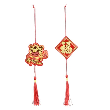 

TOYMYTOY 10Pcs Spring Festival Pendants Chinese Fu Character Tiger Decors New Year Ornaments