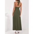 thumbnail image 5 of PRETTYGARDEN Holiday Cocktail Dresses for Women Summer Elegant V Neck Halter Backless Wedding Guest Party Midi Dress, 5 of 7