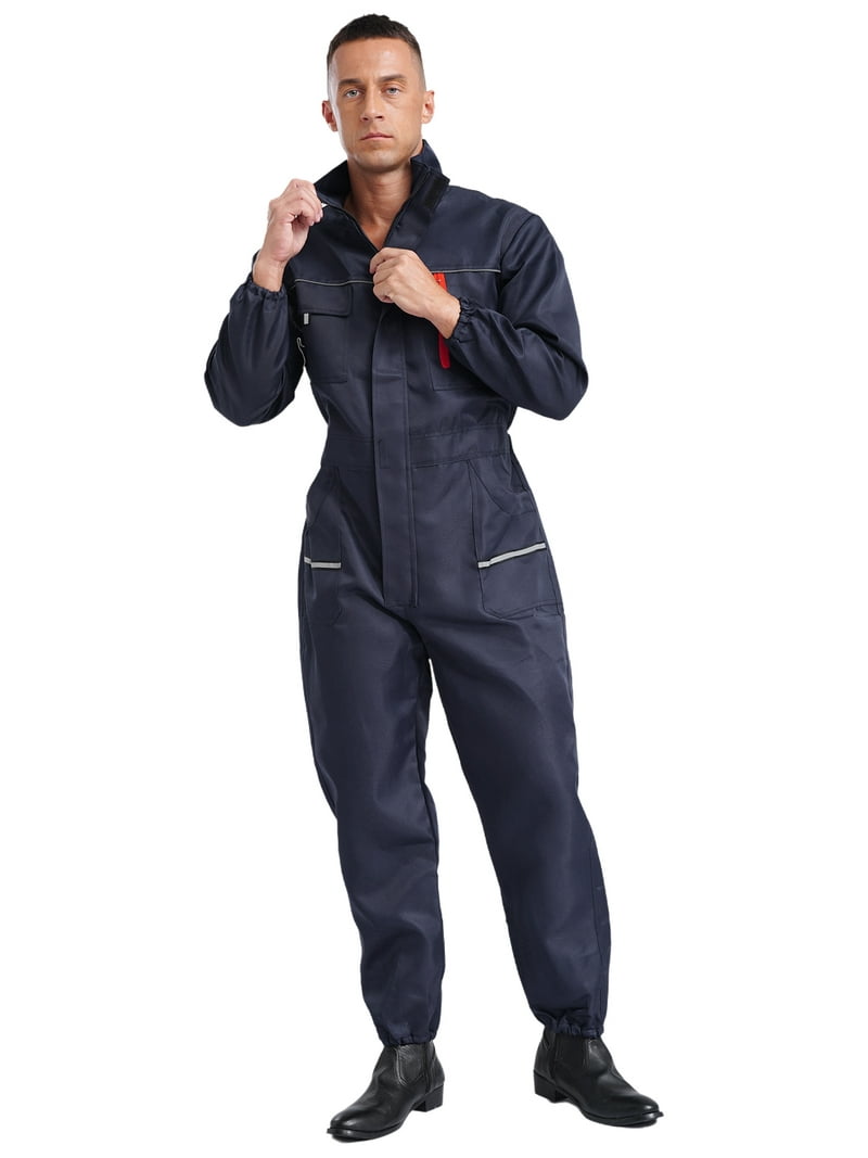 Zaldita Men's Zipper Mechanics Work Overalls Long Sleeve