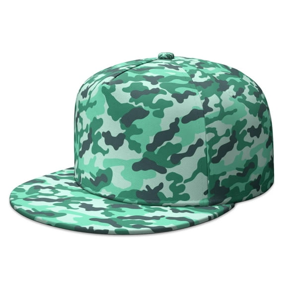 Hunting Camo Trucker Hat - Trendy Flat Visor Cap for Outdoor Activities & Sports | Military Jungle Pattern