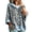 Blue, variant on Womens 3/4 Sleeve Hoodies Trendy Leopard Pattern Oversized Hooded Sweatshirt Casual Fall Travel Outfit Pullover Tops