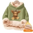 thumbnail image 4 of Kids Highland Cow Sweatshirt- Soft Lined Christmas Sweatshirts with Highland Cow Print, Cozy Warm Kids Jacket Top for Winter Outdoor Play and Holiday Activities, 4 of 5