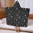 thumbnail image 5 of Black White Gothic Dreamcatcher Moon Star Pattern Hooded Bath Towel，50"x30" for Ages 3 To 12 Kids, Quick Dry Lightweight Soft Microfiber Hood Beach Towel Cover Up for Kids, 5 of 7