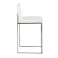 thumbnail image 5 of Fuji Contemporary High Back Counter Stool In Stainless Steel And White Faux Leather - Set Of 2, 5 of 8
