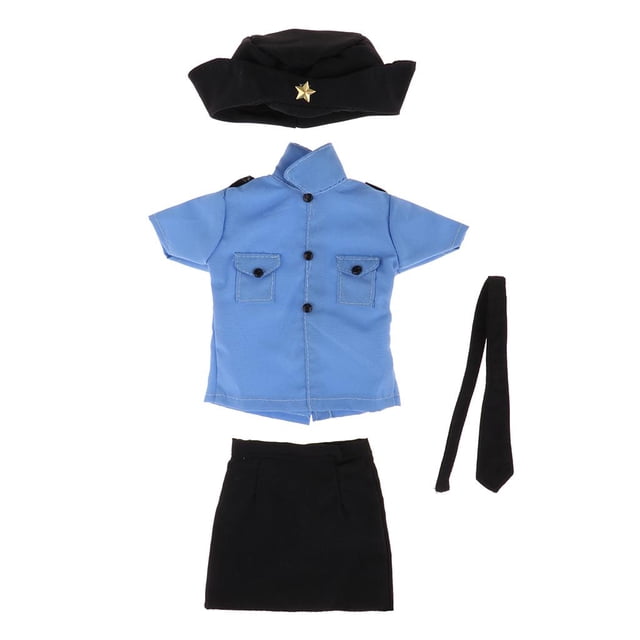 Ropa de Mujer Policía perfecl Uniforme de Trabajo para Muñeca BJD 1/3 con Gorra