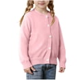 thumbnail image 2 of hengsof Girls Cotton Knit Cardigan Coat for 1-9 Years Old Sun Protection Long Sleeve Open Front Jacket Lightweight Comfortable, 2 of 7
