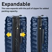 Skyway Luggage Camano Hardshell 28 Expandable Large Checked Luggage with Spinner Wheels, Blue