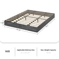 thumbnail image 3 of Minimalist Wooden Platform Bed Frame - Queen Size, Water-Washed Black, No Headboard, Sturdy Slat Support, No Box Spring Needed, Easy Assembly, 3 of 8