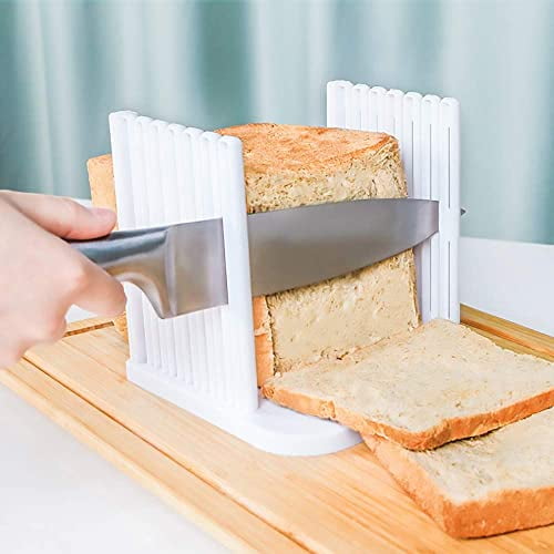 Bread Slicer for Homemade Bread,Adjustable Toast Slicing Guide,Slices Evenly Loaf Cutting Guide,Foldable Sandwich Bagel Cutter Machine