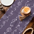 thumbnail image 3 of Vintage Lines Table Runner 70 Inches, White Lines Abstarct Minimalist Art Purple Bed Runner Dresser Scarves Tabletop for Indoor Outdoor Parties/Ceremony/Banquet, 13" x 70", 3 of 9