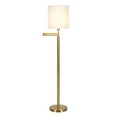 thumbnail image 3 of Pemberly Row Handcrafted Contemporary 23" Brass Metal/Fabric Floor Lamp, 3 of 10