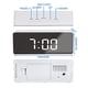 thumbnail image 5 of Reloj despertador digital, diseño elegante y brillo ajustable, superficie de espejo para cheques personales, fuente de alimentación dual para el hogar y la oficina, 5 of 6