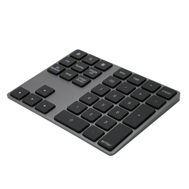 Teclado Numérico, Teclado Numérico Inalámbrico USB Recargable de aluminio, Teclado Numérico externo de 34 Teclas Entrada de datos para computeras PC Portátiles