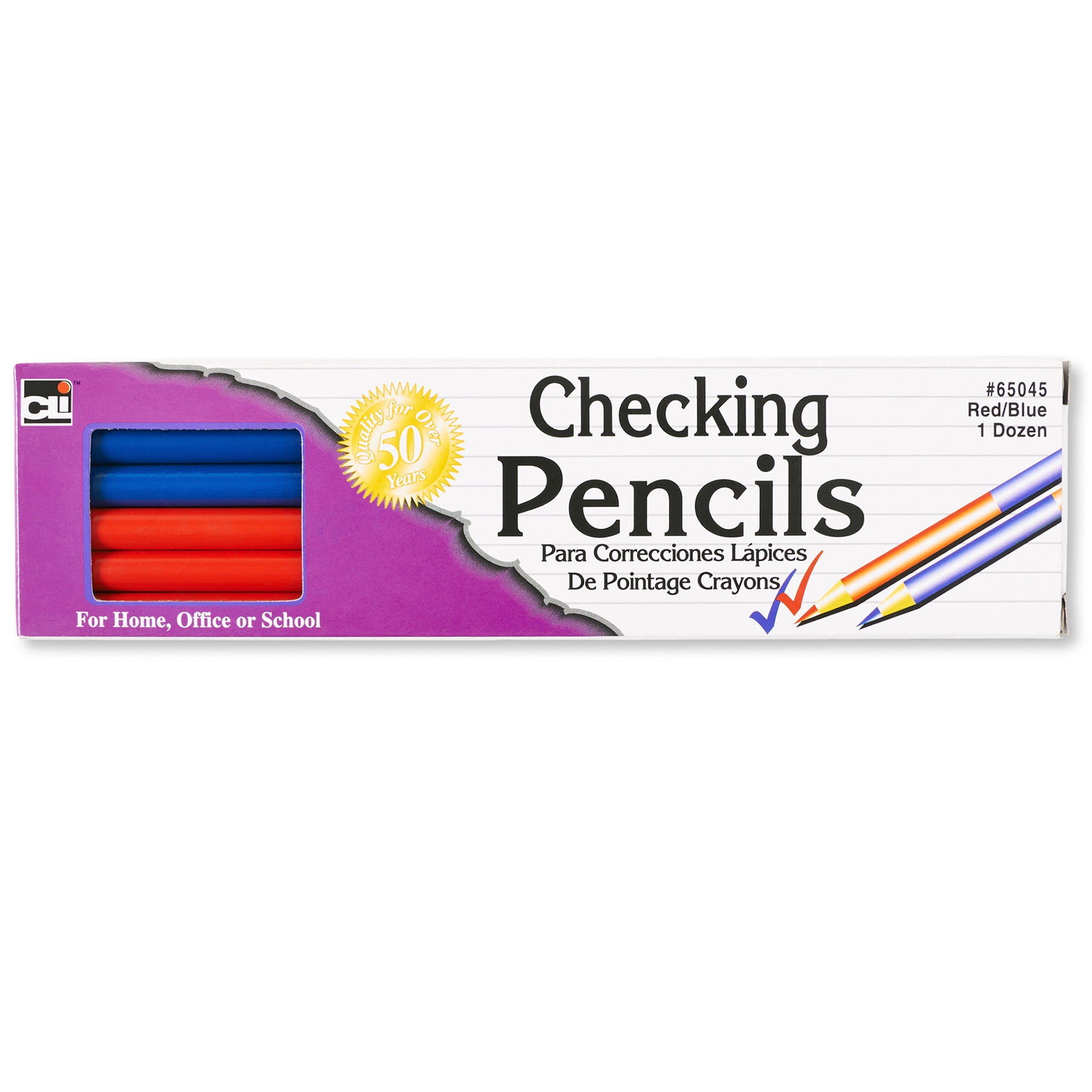 Charles Leonard Combination Checking Pencils, Red and Blue, 72 Count