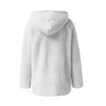 thumbnail image 6 of QATAINLAV Womens Fuzzy Fleece Jacket Fall Winter Warm Fluffy Sherpa Hoodie Coats Solid Casual Zip up Cardigan Sweater with Pockets, White, M, 6 of 7