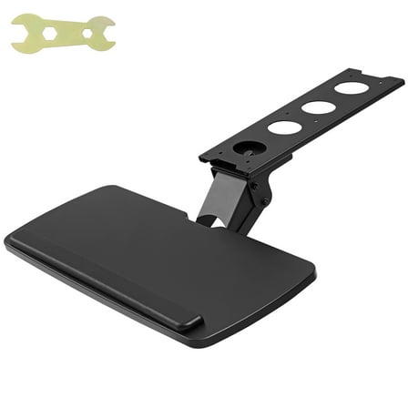 KFFKFF Under Desk Keyboard Tray with Adjustable Height, Flexible Height and Angle, Slide Out Under Desk Large 25x9.8 inch Keyboard Holder, Ideal for Typing at Home or Office Work