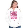 thumbnail image 4 of Wear Pink For My Sister Breast Cancer Unisex Fleece Graphic Zip Up Hoodie Brisco Brands 2X, 4 of 5