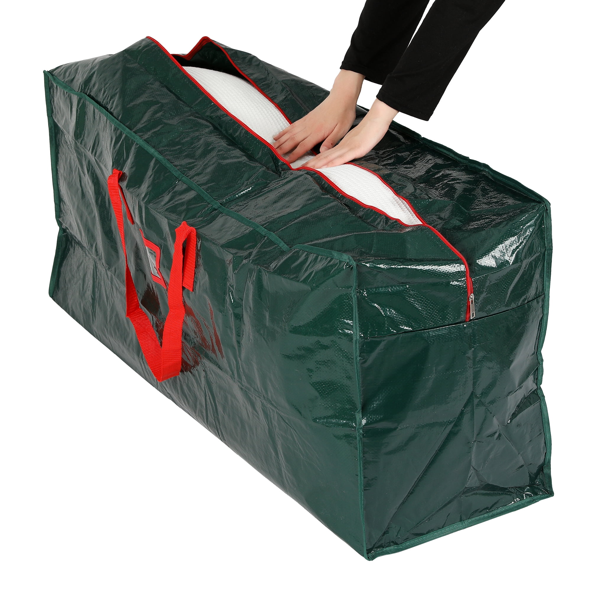 Unique Bargains Foldable Moving Storage Bags for Closet Organizers Green Red 48x19.5x15in